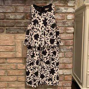 Loft: Pink & Black Floral Dress